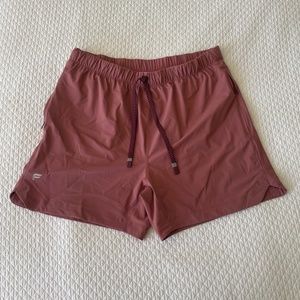 BRAND NEW Unused Fabletics Men's Athletic Shorts Red Size Large 5" Inseam